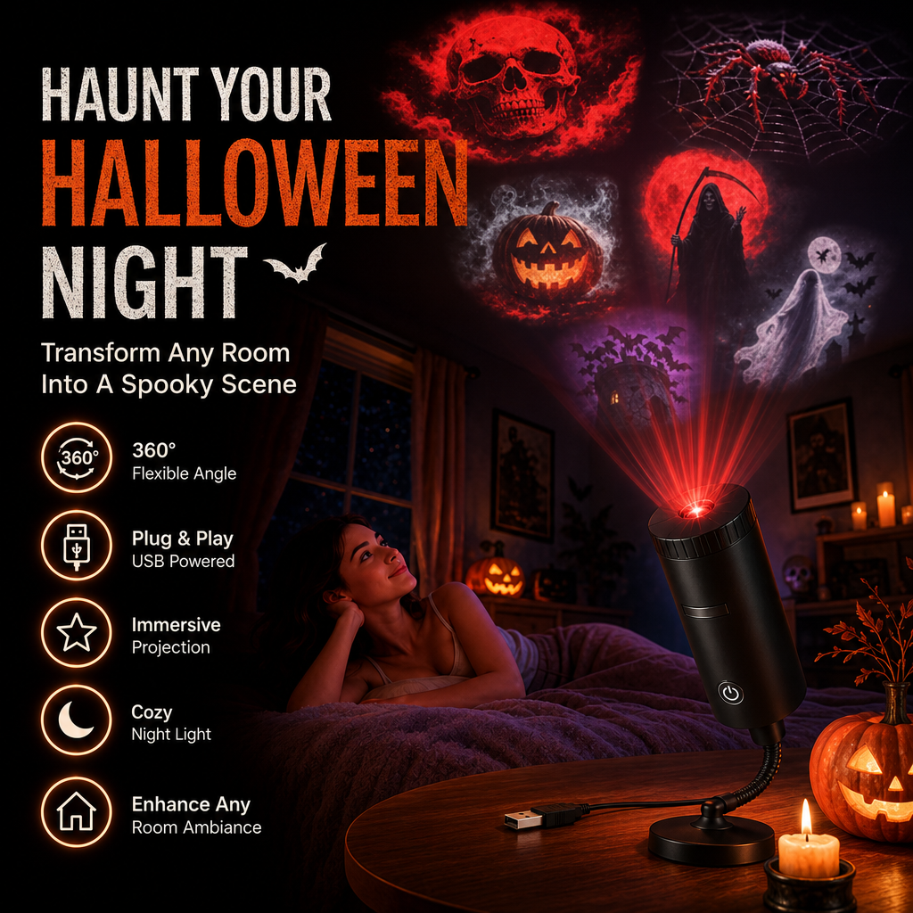 👻👻Plug-&-Play HD Star Projector: Halloween 6-Disc Set